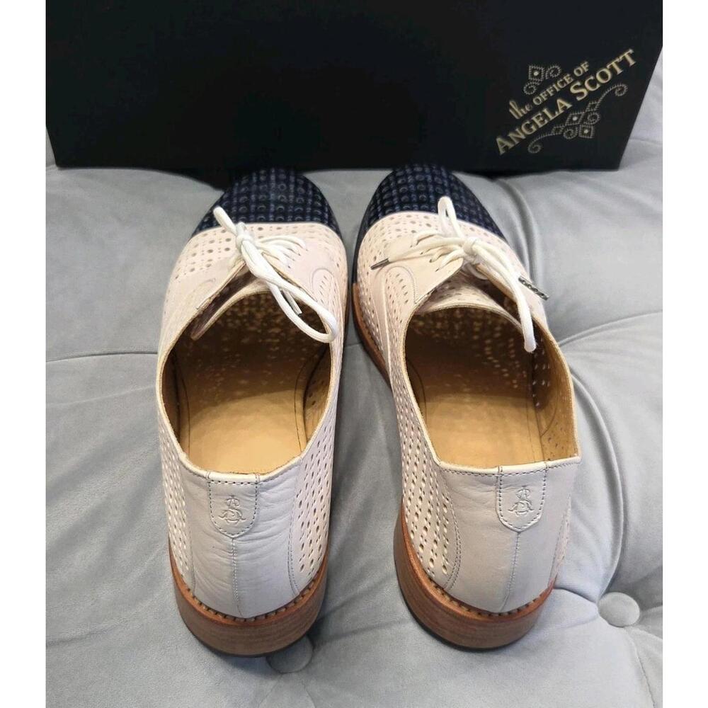 The Office of Angela Scott Ms Gabrielle Perforated Bicolor Womens Shoes 42 11 - Picture 8 of 16